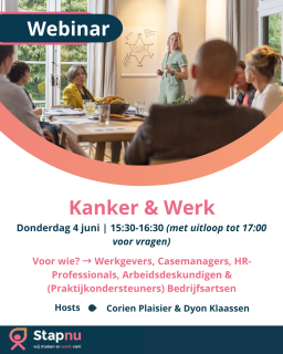Kanker en Werk, re-integratie, webinar, Stap Nu